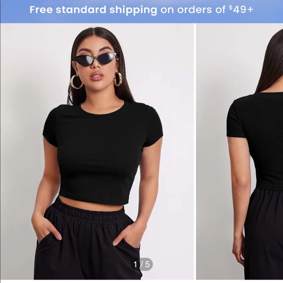 Size Small Black Crop Tops - Picture 1 of 2